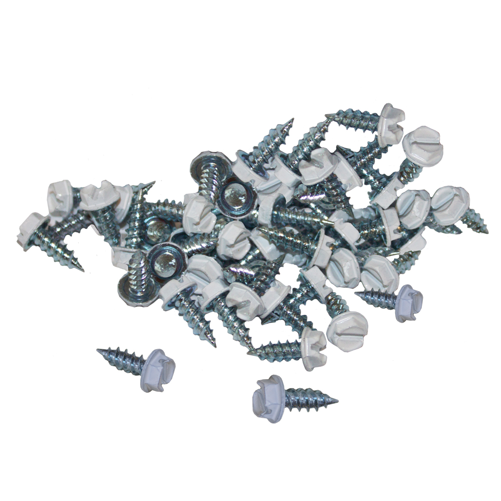 8 X 1/2 with Carrying Tub & 1/4 Bit 1000 Piece No MW-8X12PW10 Midwest Tool and Cutlery MIDWEST White Self Piercing Screws 