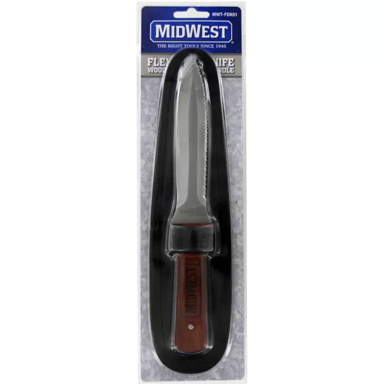 Flex Duct Knife Wood Handle Includes Free Nylon Sheath [MWTFDK01