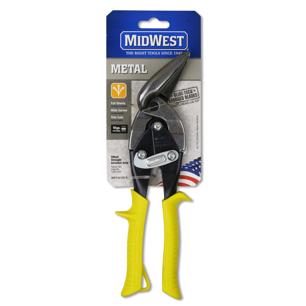 Midwest Snips-MWT-6510C  Offset Aviation Snip Set Left/Right/straight Combo